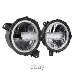 Combo de phares antibrouillard à 9 LED pour Jeep Wrangler JL Gladiator JT 2018-2023