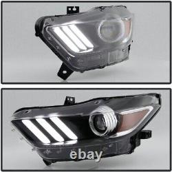 Ensemble de phares LED DRL HID/Xénon gauche et droit pour Ford Mustang 2015 2016 2017