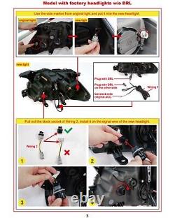 Ensemble de phares LED DRL pour Toyota Tacoma SR/SR5 2016-2023 avec signal de projecteur (paire)