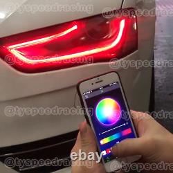 Ensemble pour Audi A4 2013-2016 - Carte multicolore LED DRL RGB pour phares avec application et télécommande BT