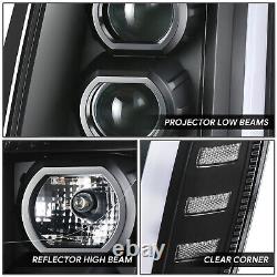 Feux de jour à LED Switchback pour phares de projecteur Cadillac Escalade ESV EXT 07-14 noir/clair