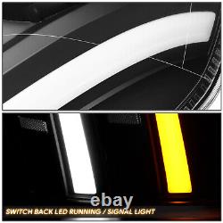 Feux de jour à LED Switchback pour phares de projecteur Cadillac Escalade ESV EXT 07-14 noir/clair