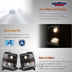 Feux de jour à LED pour Chevy Silverado 1500 2014-2015 Projecteur de phares 14-15 Lampe avant