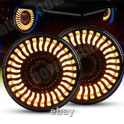 Paire de phares LED Halo 7'' avec feux de jour pour Jeep Wrangler JK TJ LJ Kit combo