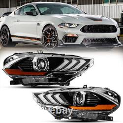 Paire de phares avant pour Ford Mustang 2018 2019 2020 2021 2022 2023 LED DRL Headlamps