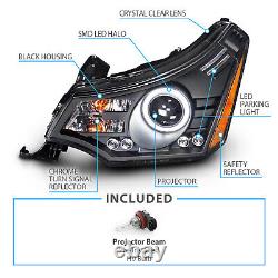 Phare à LED noir + projecteur à LED Halo 2008-2011 pour Ford Focus Coupé / Berline