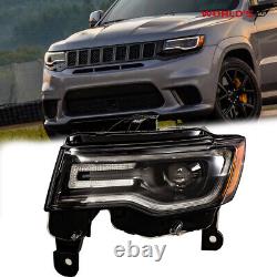 Phare avant noir HID/Xenon LED DRL LH pour conducteur Jeep Grand Cherokee 2019-2021