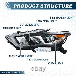 Phare de phare avec feux de jour à LED paire conducteur passager pour Nissan Maxima 2016-2018