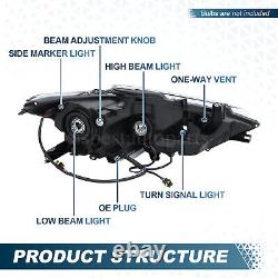 Phare de phare avec feux de jour à LED paire conducteur passager pour Nissan Maxima 2016-2018