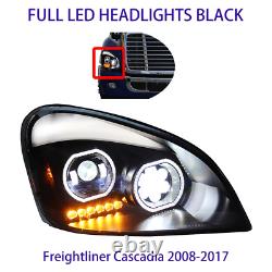 Phare noir à LED pour Freightliner Cascadia 2008-2017 côté droit