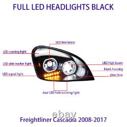 Phare noir à LED pour Freightliner Cascadia 2008-2017 côté droit