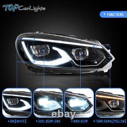 Phares Full LED pour Volkswagen Golf6 MK6 2010-2014 avec animation de démarrage bleue