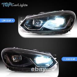 Phares Full LED pour Volkswagen Golf6 MK6 2010-2014 avec animation de démarrage bleue