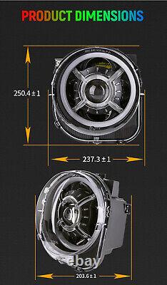 Phares Halo LED RGB de 9 pouces pour Jeep Renegade 2015 2016 2017 2018 2019 2020