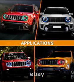 Phares Halo LED RGB de 9 pouces pour Jeep Renegade 2015 2016 2017 2018 2019 2020