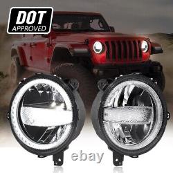 Phares LED 9 pouces avec feux de jour pour Jeep Wrangler JL Gladiator 2018 2019 2020 2021