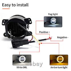 Phares LED Halo 7'' et feux de brouillard, clignotants et feux de freinage Halo 4 pour Jeep Wrangler JK