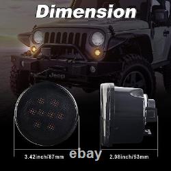 Phares LED Halo 7'' et feux de brouillard, clignotants et feux de freinage Halo 4 pour Jeep Wrangler JK