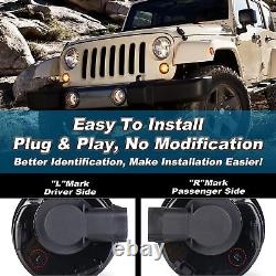 Phares LED Halo 7'' et feux de brouillard, clignotants et feux de freinage Halo 4 pour Jeep Wrangler JK