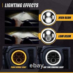 Phares LED Halo 7 pouces, feux de brouillard, clignotants et feux de position pour Jeep Wrangler JK