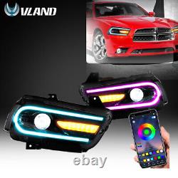 Phares LED RGB VLAND pour Dodge Charger 2011-2014 RGB DRL Plug-and-play