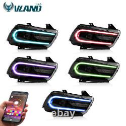 Phares LED RGB VLAND pour Dodge Charger 2011-2014 RGB DRL Plug-and-play