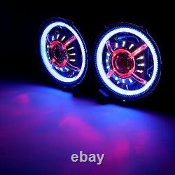 Phares LED RGB de 9 pouces avec halo pour Jeep Wrangler JL JLU Gladiator JT 2018+ paire