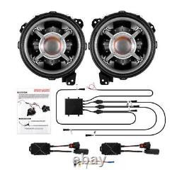 Phares LED RGB de 9 pouces avec halo pour Jeep Wrangler JL JLU Gladiator JT 2018+ paire