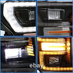 Phares LED VLAND pour Ford F-150 F150 2018-2020 avec réflecteurs noirs