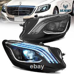 Phares LED VLAND pour Mercedez Benz S-Class 2014-2017 avec animation de démarrage DRL