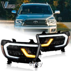 Phares LED VLAND pour Toyota 07-13 Tundra & 08-21 Sequoia avec boîtier réflecteur