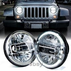 Phares LED Xprite 7 avec Halo DRL Chrome pour Jeep Wrangler TJ LJ JK de 1997 à 2018