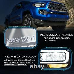 Phares LED complets VLAND avec réflecteur ambre DRL pour Toyota Tacoma 2016-2023 (paire)