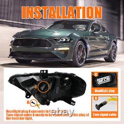 Phares LED jumelés pour Ford Mustang 2018-2023 Assemblage de clignotants séquentiels