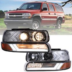 Phares LED pour Chevy Tahoe & Suburban 1500/2500 de 2000 à 2006 Barre de LED Lamps avant