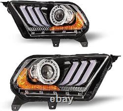 Phares LED pour Ford Mustang 2010-2012 Projecteur Assemblage Avant Séquentiel