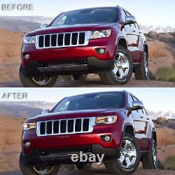 Phares VLAND Full LED pour Jeep Grand Cherokee 2011-2013 avec ensemble d'animation bleu