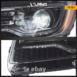 Phares VLAND Full LED pour Jeep Grand Cherokee 2011-2013 avec ensemble d'animation bleu