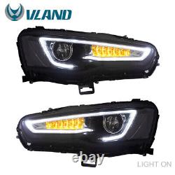 Phares VLAND LED pour Mitsubishi Lancer / evo 2008-2017 Projecteur de phares