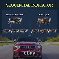 Phares VLAND full LED avec animation pour Jeep Grand Cherokee 2014-2022 DRL