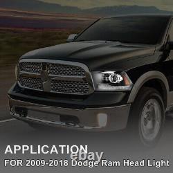 Phares à LED avec feux de jour pour Dodge Ram 1500 2500 3500 de 2009 à 2018