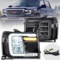 Phares à LED complets VLAND pour GMC Sierra 1500 2500HD 3500HD de 2007 à 2013 avec Dynamic