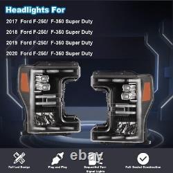 Phares à LED pour Ford F250 F350 F450 F550 Super Duty 2017-2019 avec séquenceurs