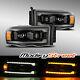 Phares à Double Projecteur Led Drl Alpha Black Pour Dodge Ram 1500/2500/3500 Fit 02-05