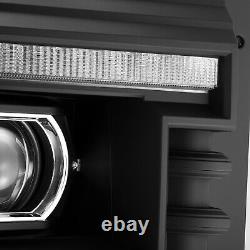 Phares à projecteur à tube LED noir pour Super Duty F250/F350/F450/F550 de 2011 à 2016