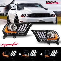 Phares de projecteur à LED avec feux diurnes séquentiels pour Ford Mustang 2010-2012