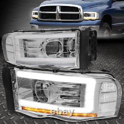 Phares de projecteur de signal de virage séquentiel chromé pour Dodge Ram 02-05 avec DRL à LED