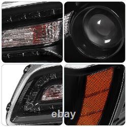 Phares de projecteur noirs LED DRL conducteur et passager pour Chrysler 300 2011-2023