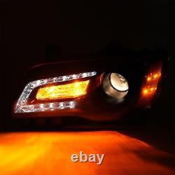 Phares de projecteur noirs LED DRL conducteur et passager pour Chrysler 300 2011-2023