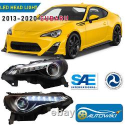 Phares de projecteur noirs à LED pour Subaru BRZ / Scion FR-S / Toyota 86 de 2013 à 2016